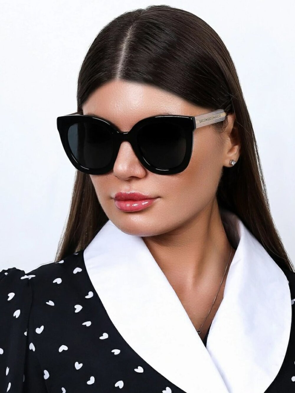 Gucci Seasonal Icon GG0564SN 001 Sunglasses Crystal Gold Black Cat Eye Women